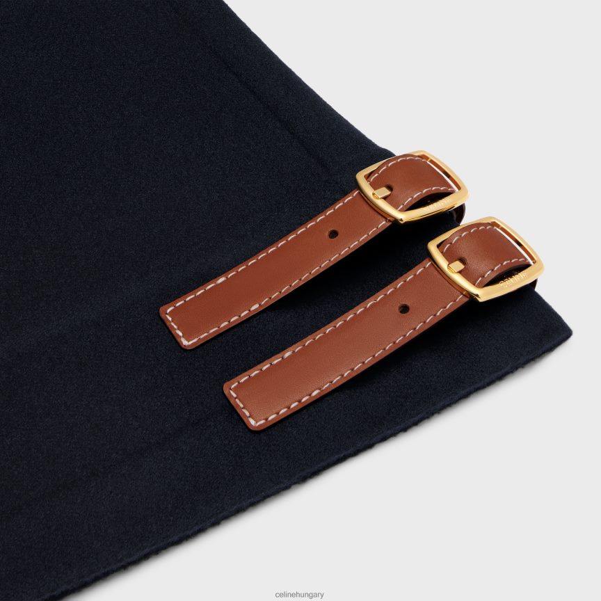 ruházat CELINE dupla kasmír kabát kapucnival haditengerészet nők J6P488746