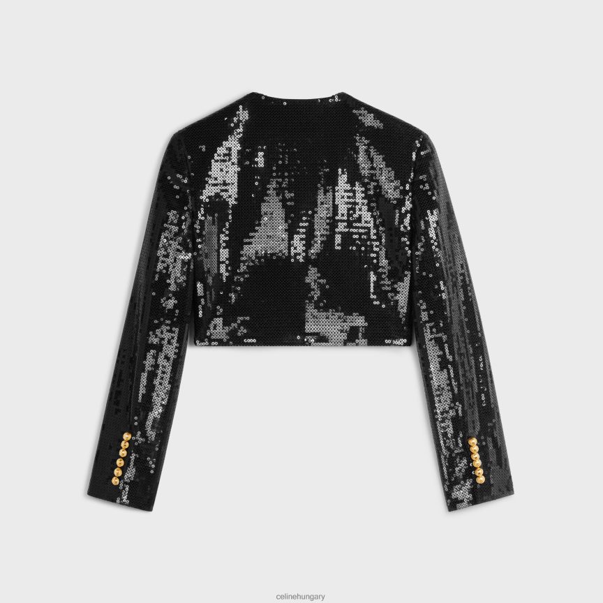 ruházat CELINE hímzett boleró gyapjú gabardinnal fekete nők J6P488726
