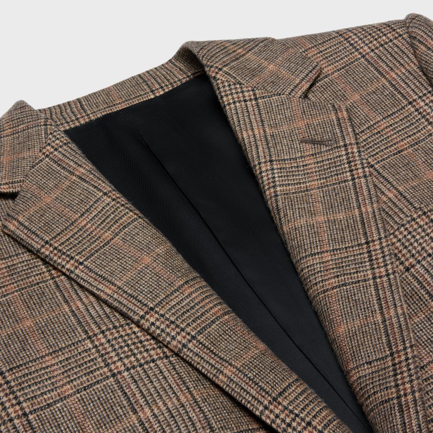 ruházat CELINE hosszú kabát Prince of Wales kasmírból teve/noisette/noir nők J6P488708