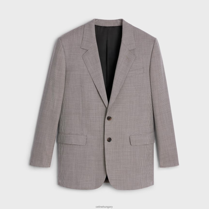 ruházat CELINE jude kabát kockás gyapjúból és selyemből elefántcsont/ebene nők J6P488716