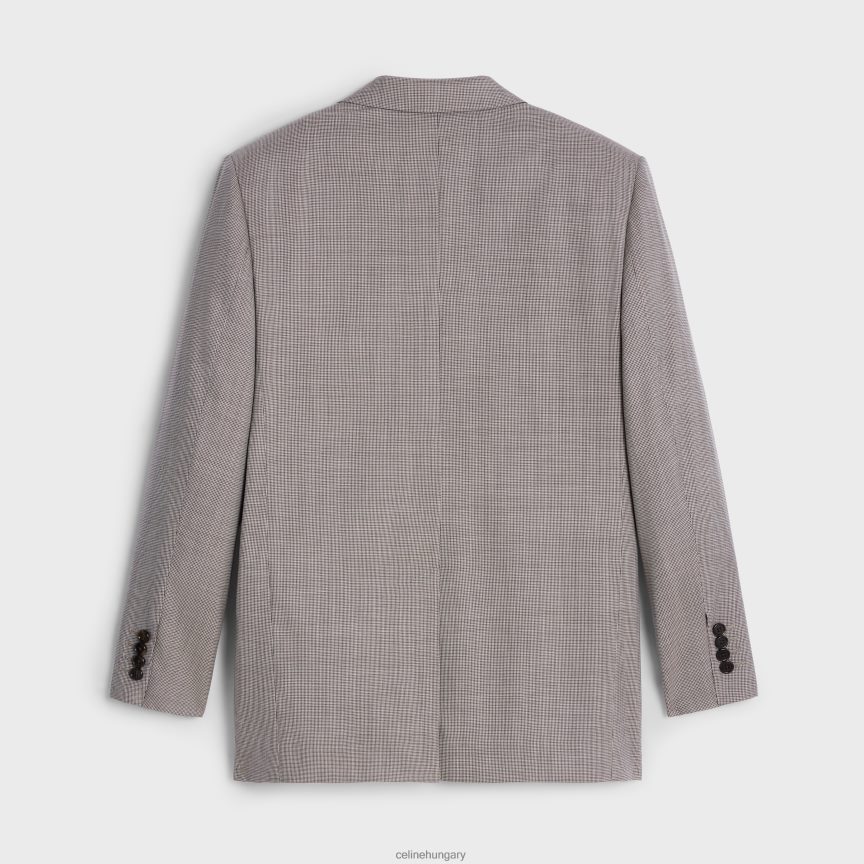 ruházat CELINE jude kabát kockás gyapjúból és selyemből elefántcsont/ebene nők J6P488716
