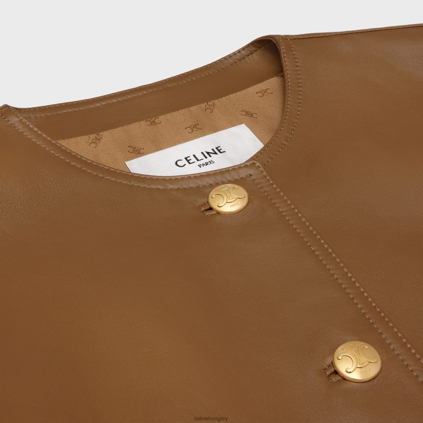 ruházat CELINE kabát tiszta gallérral puha báránybőrből bézs nők J6P488624