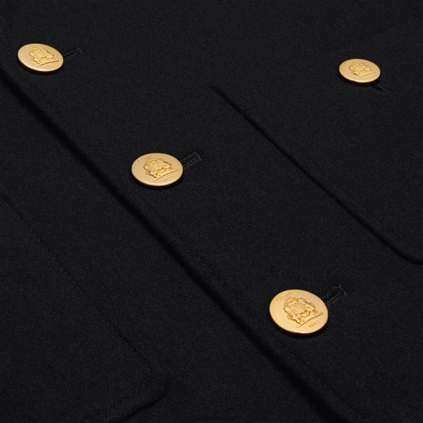 ruházat CELINE kasmír flanel anyagú chasseur kabát fekete nők J6P488629