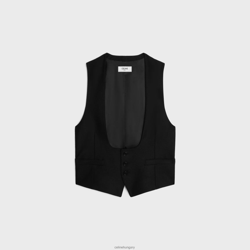ruházat CELINE kasmír flanel mellény fekete nők J6P488727