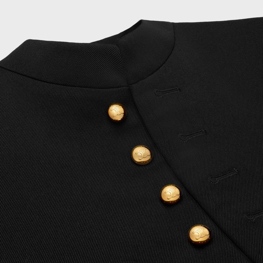 ruházat CELINE katonai kabát átlós gyapjúból fekete nők J6P488686