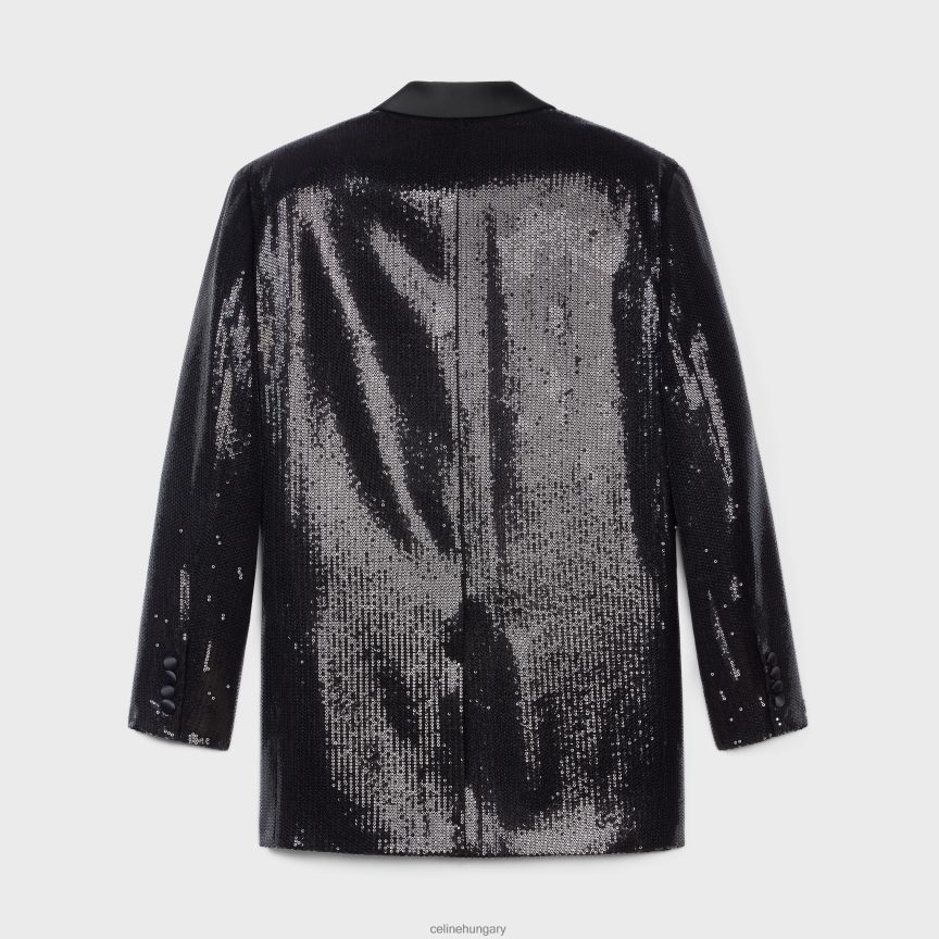 ruházat CELINE kim tux kabát mikro flitteres sable anyagból fekete nők J6P488722