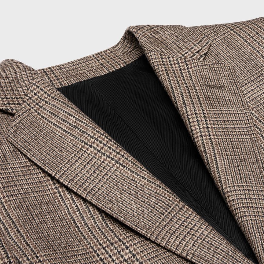 ruházat CELINE rövid kabát Prince of Wales csekk gyapjú bézs/marron/noir nők J6P488709