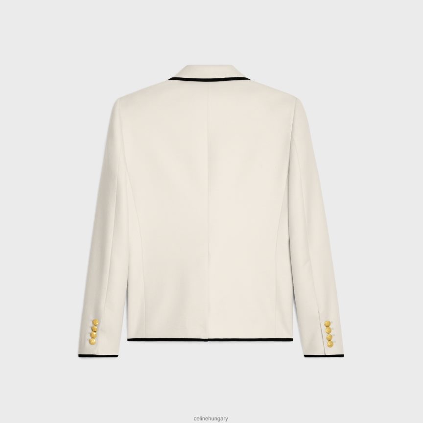 ruházat CELINE rövid kasmír flanel kabát törtfehér nők J6P488710
