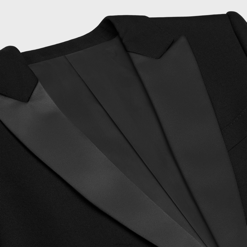 ruházat CELINE rövid szmoking kabát moherből és selyemből fekete nők J6P488724