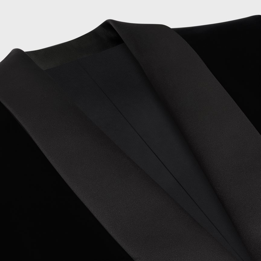 ruházat CELINE rövid szmoking kabát pamut bársonyból fekete nők J6P488723