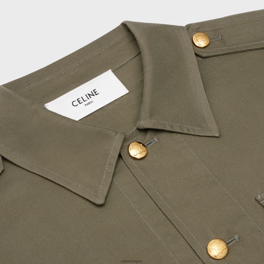 ruházat CELINE "saharienne" kabát könnyű twill anyagból kaki nők J6P488700