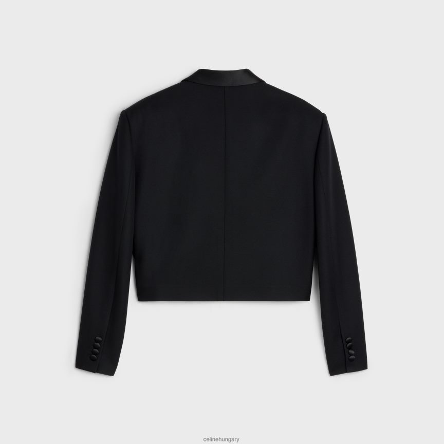 ruházat CELINE spencer tux kabát grain de poudre színben fekete nők J6P488725