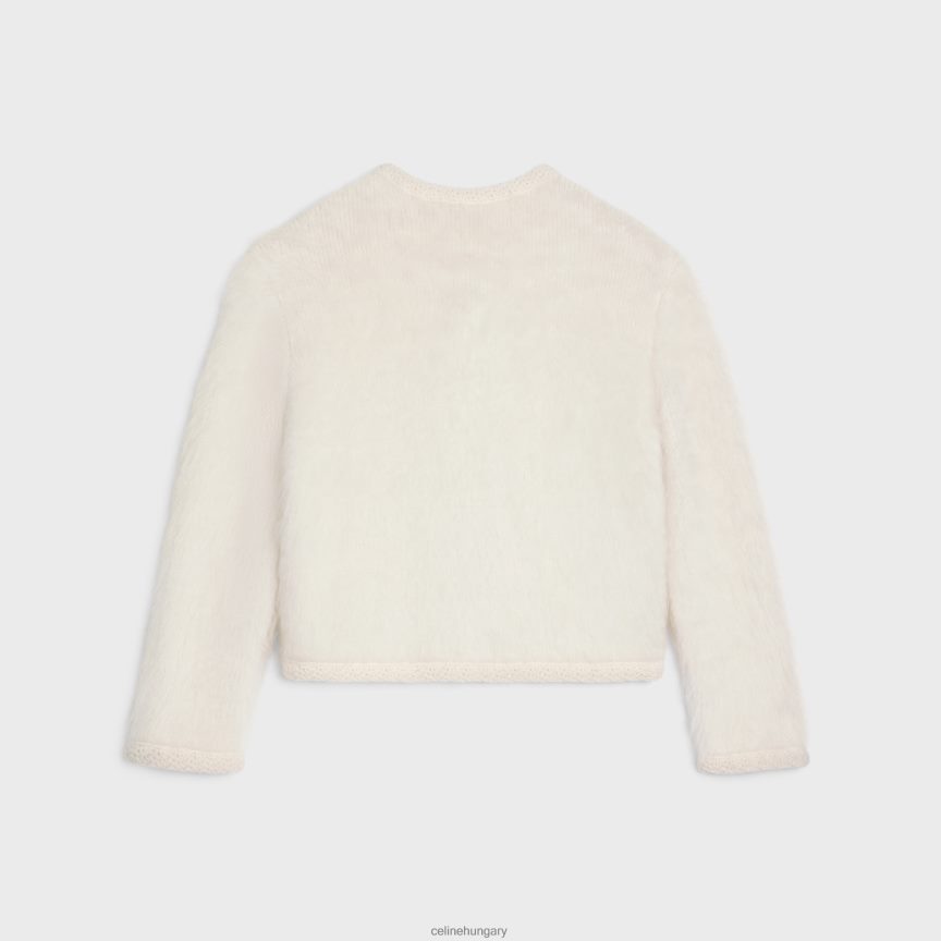 ruházat CELINE szálcsiszolt moherből készült kardigán kabát törtfehér nők J6P488766