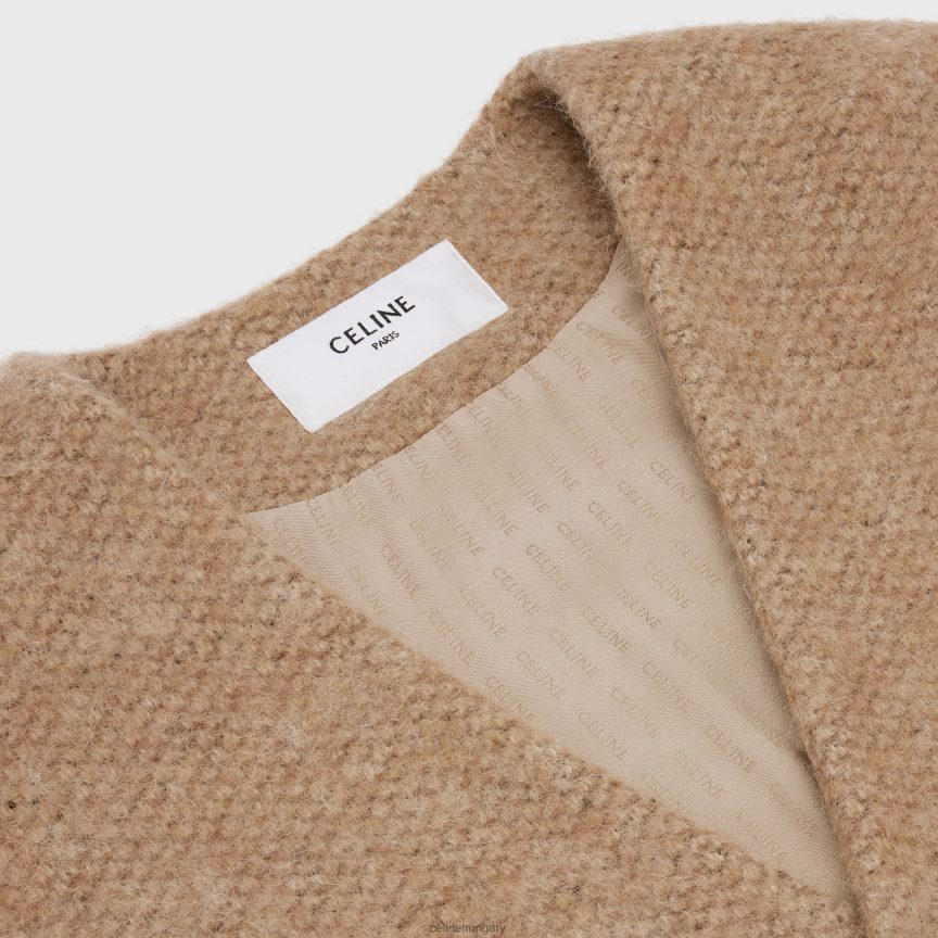 ruházat CELINE túlméretezett alpaka gyapjú kardigán miel nők J6P488694