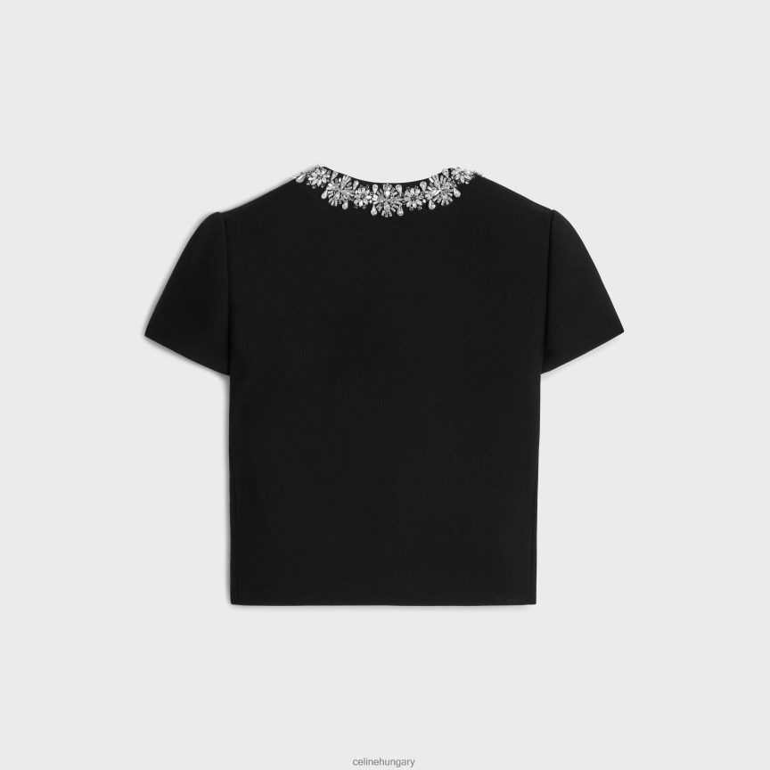 ruházat CELINE átlós gyapjúból hímzett chelsea kabát fekete nők J6P488551