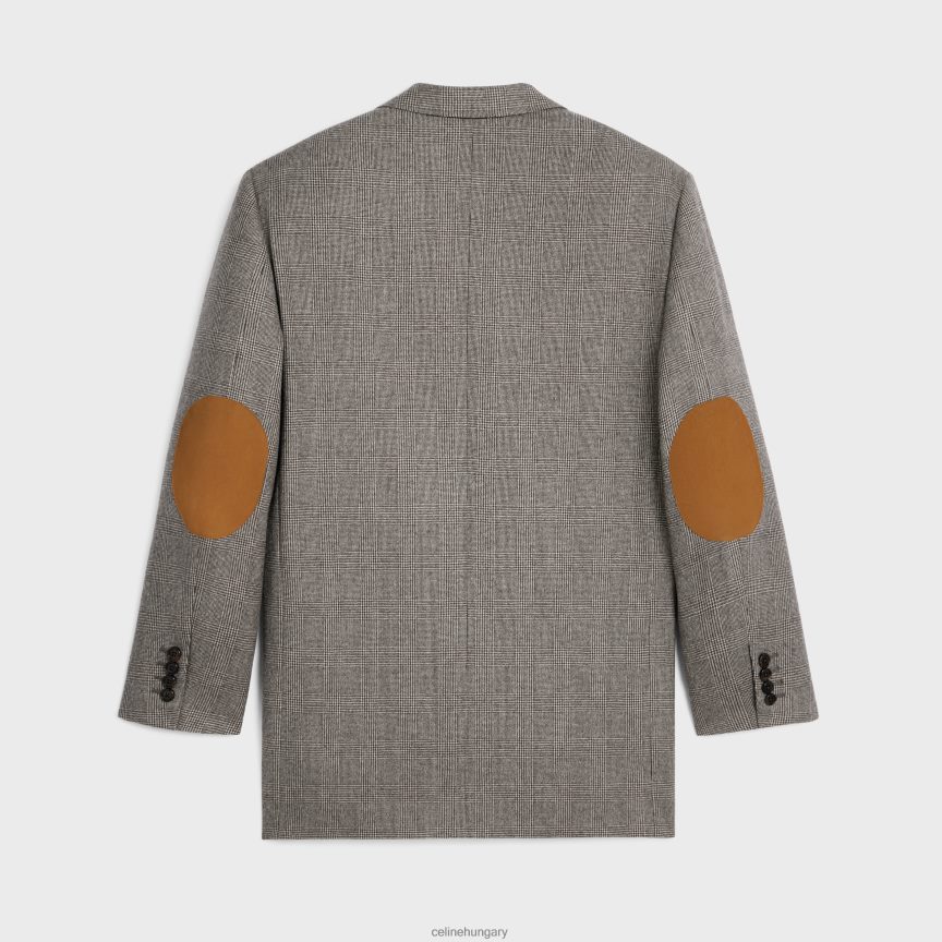 ruházat CELINE tomboy kabát Prince of Wales csekk flanel ebene/ficelle nők J6P488720