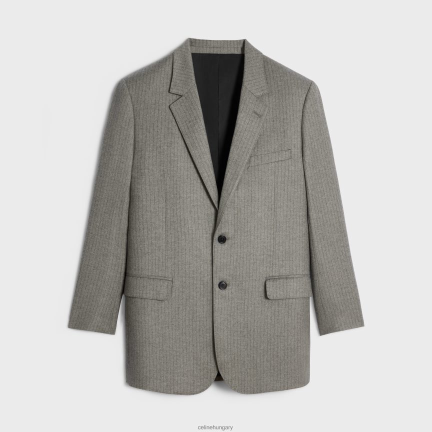 ruházat CELINE tommy kabát csíkos flanel beton/antracit nők J6P488574