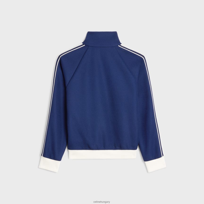 ruházat CELINE vágott tréningkabát texturált mezben sötétkék/törtfehér nők J6P488728