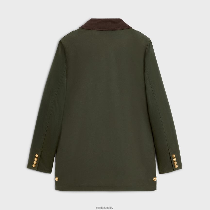ruházat CELINE viaszos anyagú vadászkabát sötét kaki nők J6P488702