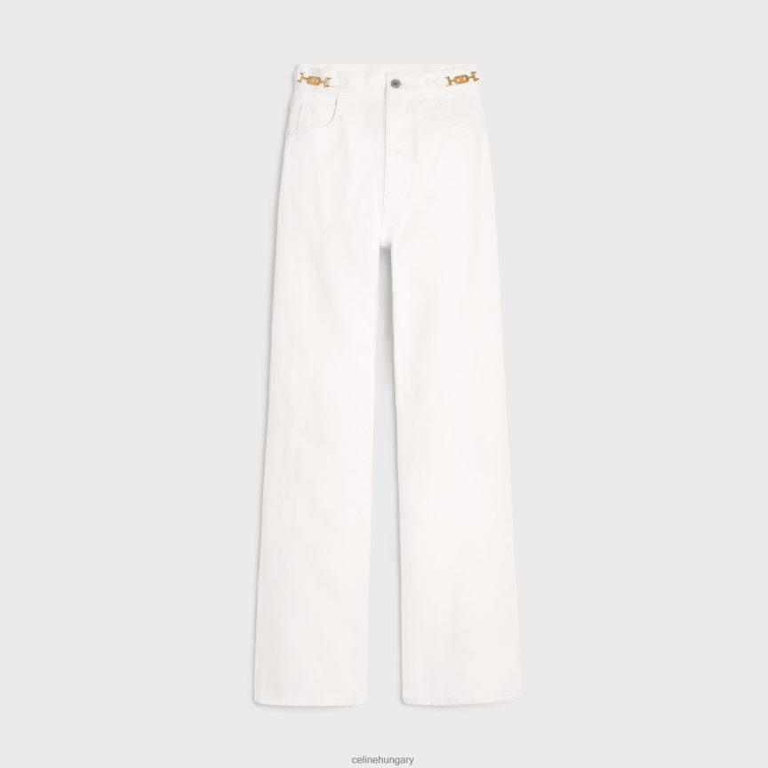 ruházat CELINE jane kiszélesedő farmer farmer optikai fehér mosás nők J6P488856