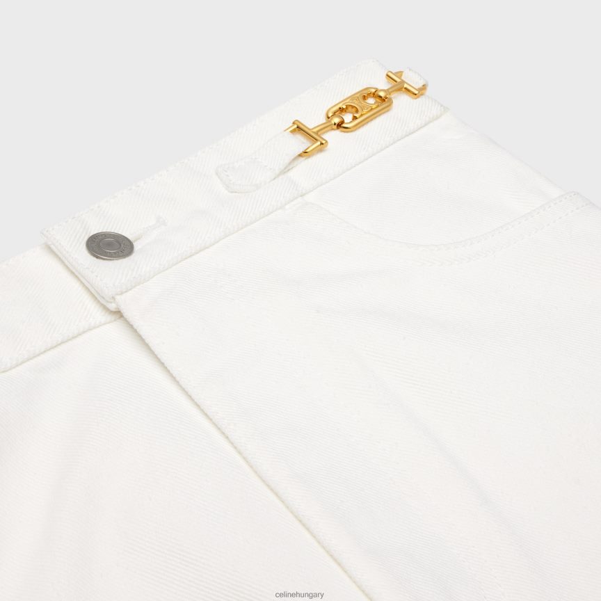 ruházat CELINE jane kiszélesedő farmer farmer optikai fehér mosás nők J6P488856