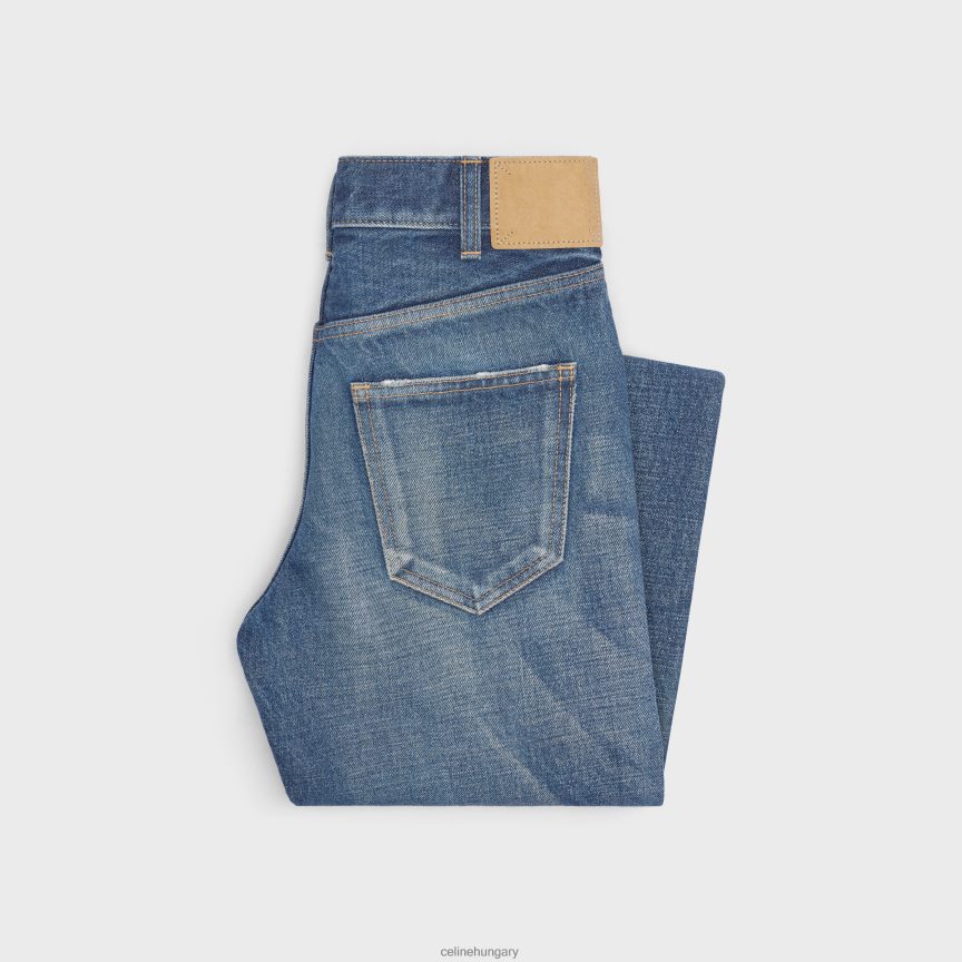 ruházat CELINE kiszélesedő farmer sávolyban sötét unió mosás nők J6P488864