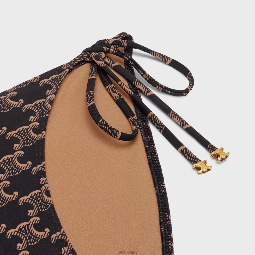 ruházat CELINE fürdőruha alsó monogramos matt dzsörzé karamell/barna nők J6P488905