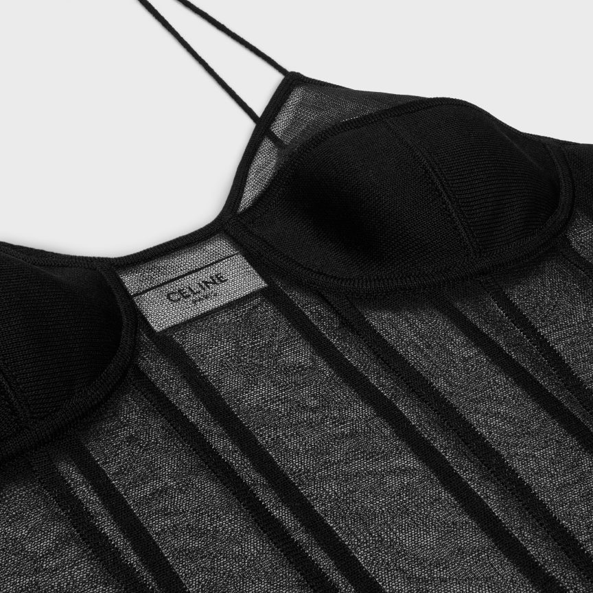 ruházat CELINE fűző felső selyem organza fekete nők J6P488641