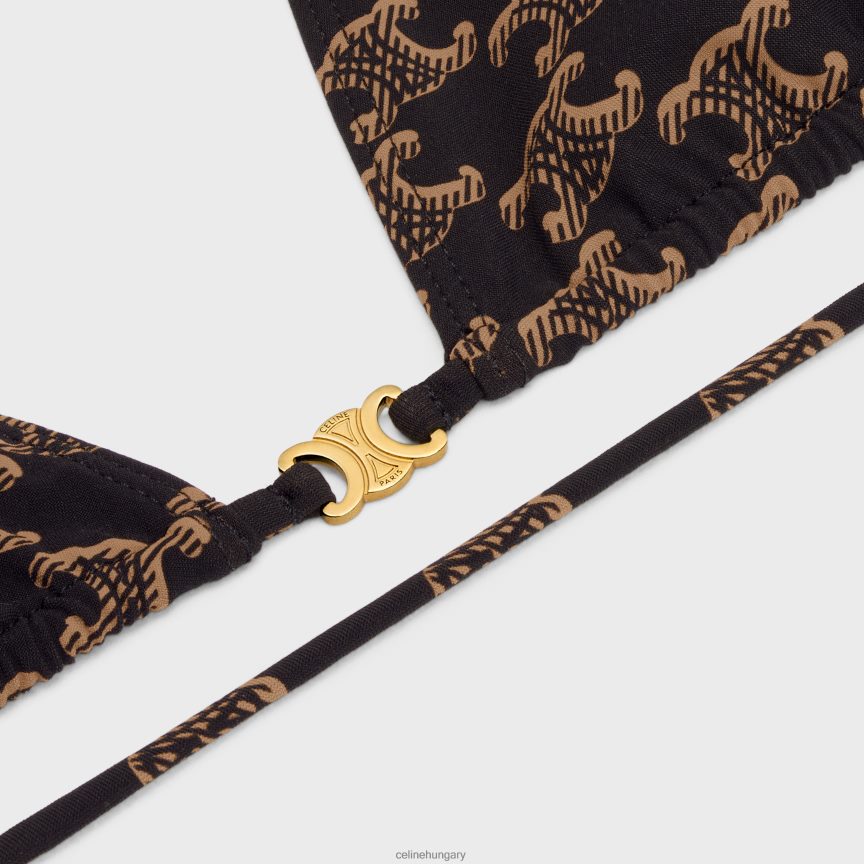 ruházat CELINE háromszög felső monogramos matt dzsörzé karamell/barna nők J6P488904