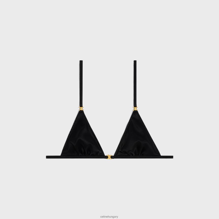 ruházat CELINE triomphe háromszög melltartó selyemből fekete nők J6P488582