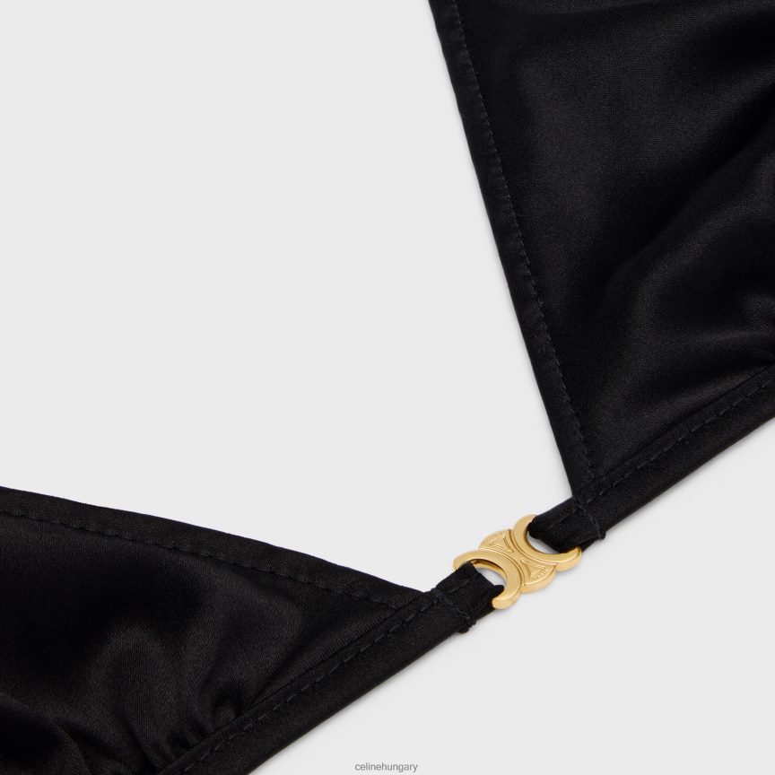 ruházat CELINE triomphe háromszög melltartó selyemből fekete nők J6P488582