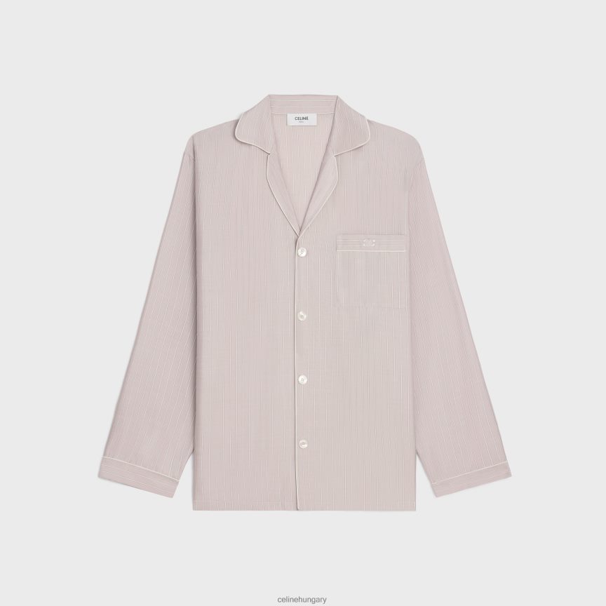ruházat CELINE csíkos selyem pizsamaing rose clair/craie nők J6P488681