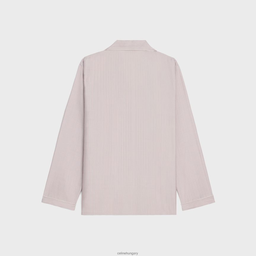 ruházat CELINE csíkos selyem pizsamaing rose clair/craie nők J6P488681