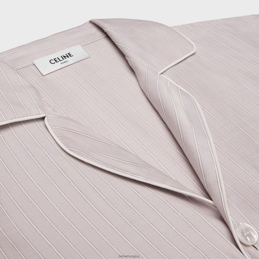 ruházat CELINE csíkos selyem pizsamaing rose clair/craie nők J6P488681