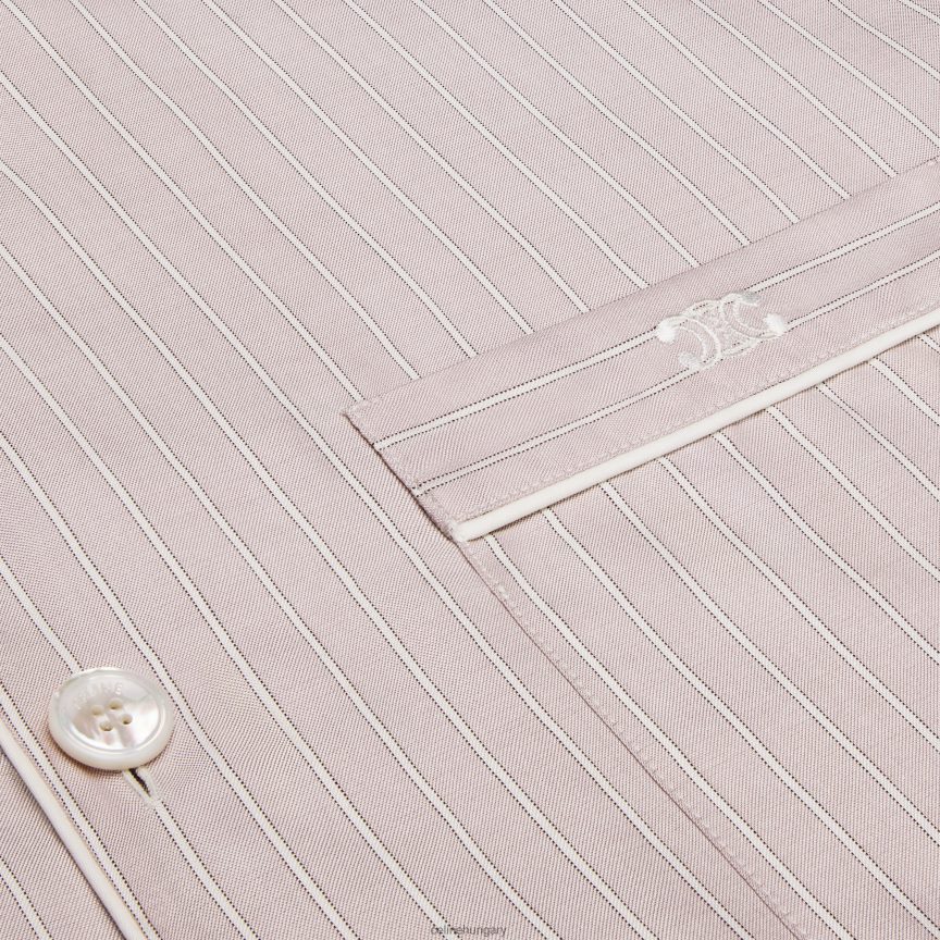 ruházat CELINE csíkos selyem pizsamaing rose clair/craie nők J6P488681