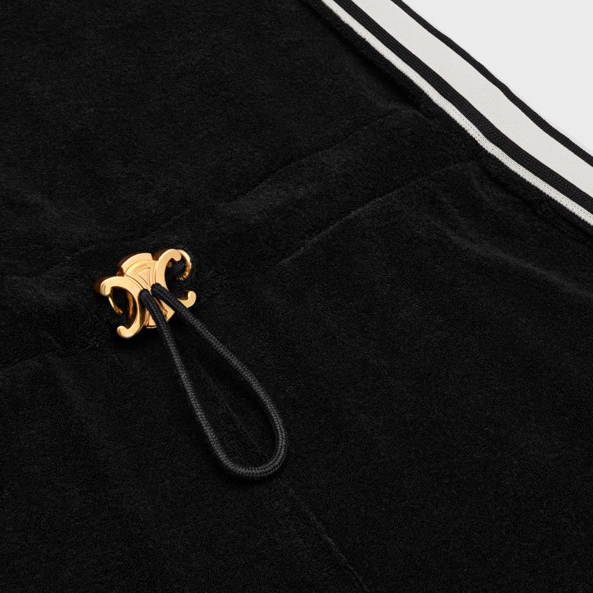 ruházat CELINE frottír dzsörzé nadrág fekete-fehér nők J6P488889