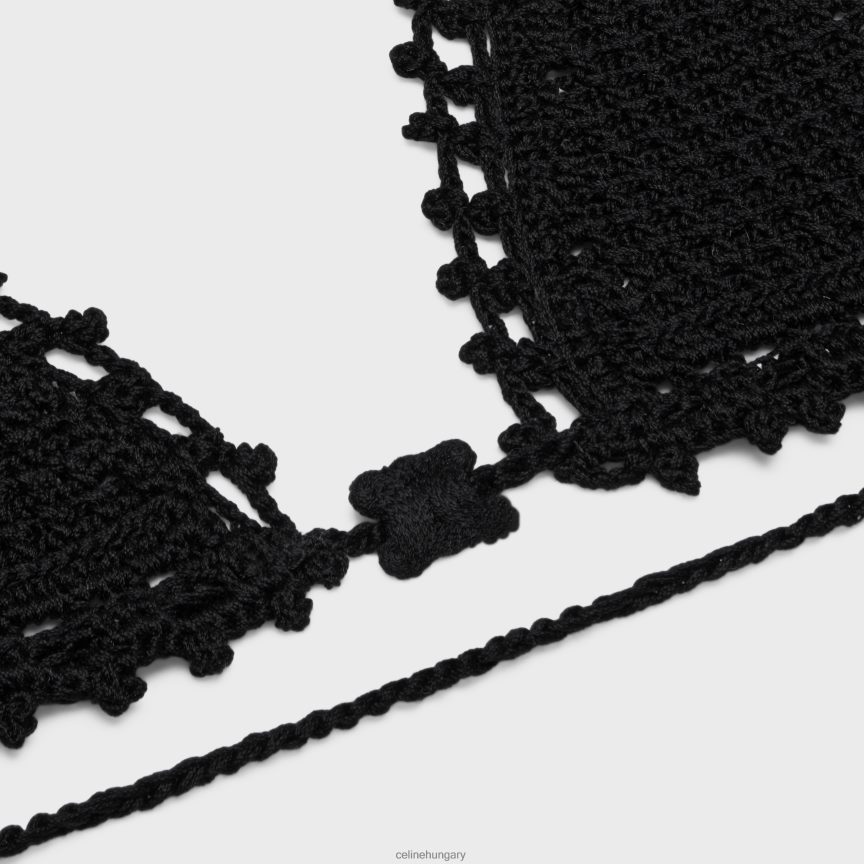 ruházat CELINE háromszög felső horgolt pamutból fekete nők J6P488849