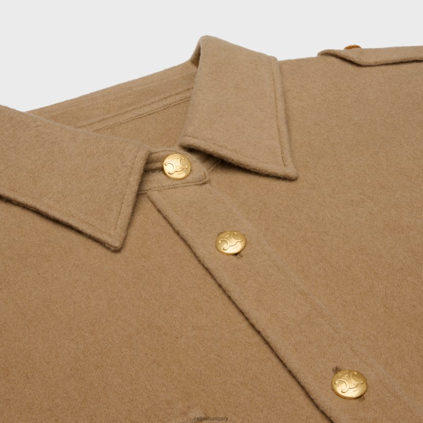 ruházat CELINE katonai felsőing flanelből zerge nők J6P488634