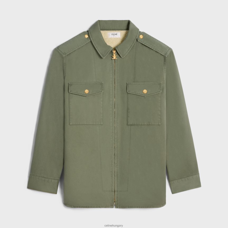 ruházat CELINE műszaki pamut felsőing kaki nők J6P488633