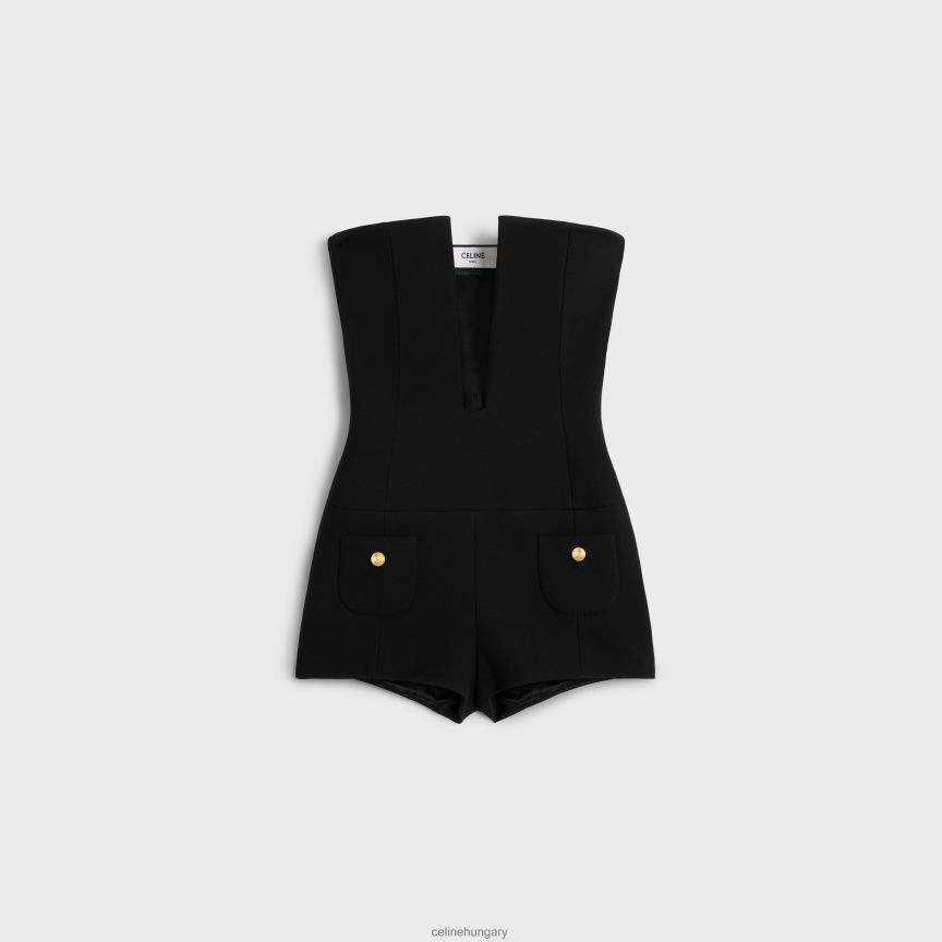 ruházat CELINE rövid dupla gyapjú jumpsuit fekete nők J6P488656