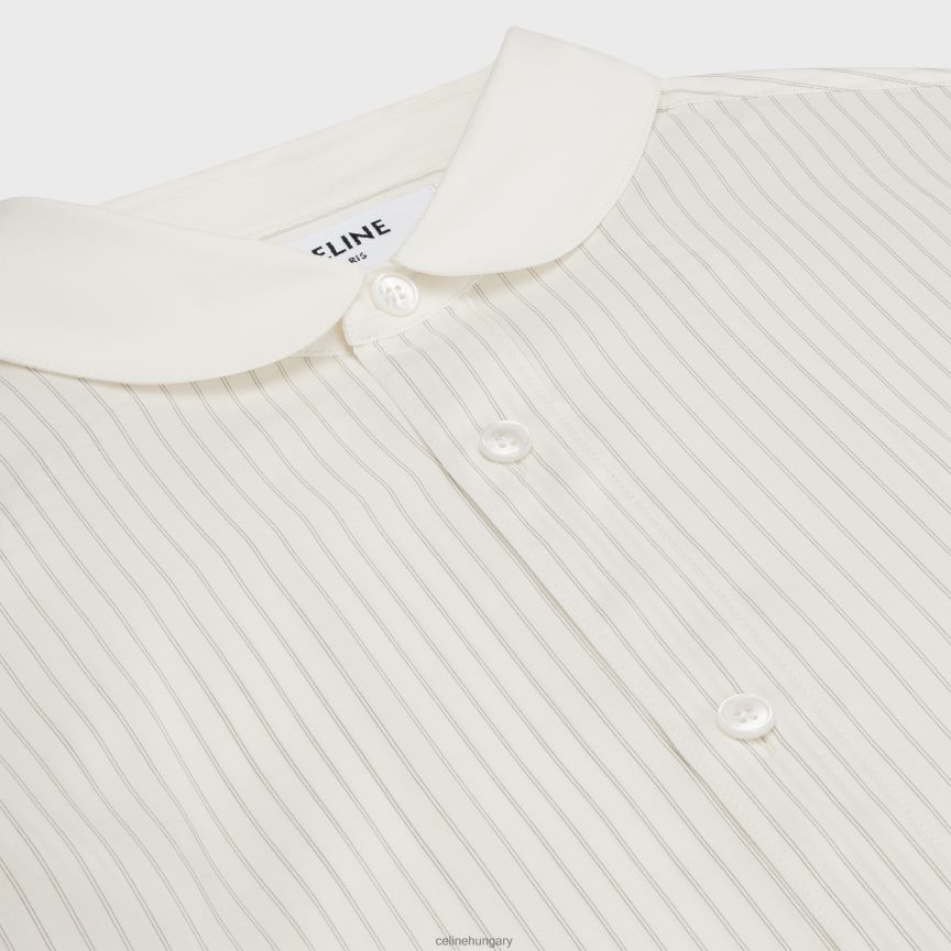 ruházat CELINE romy ing csíkos selyemből craie/gris clair nők J6P488839