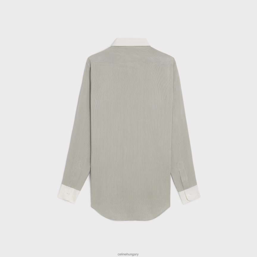 ruházat CELINE romy ing csíkos selyemből craie/noir nők J6P488837