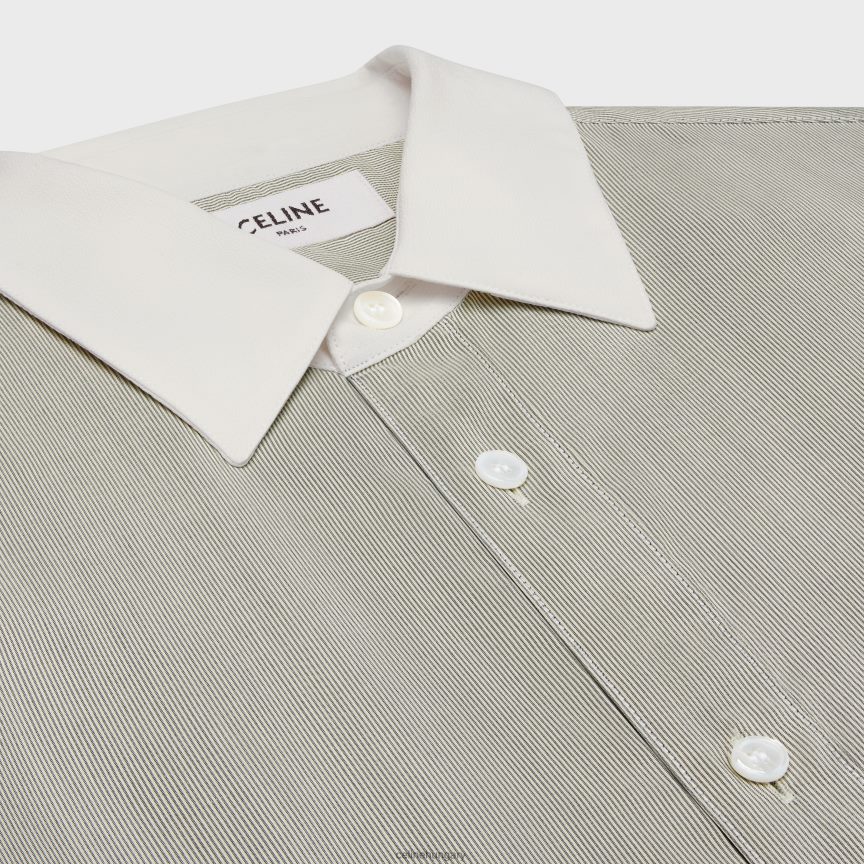 ruházat CELINE romy ing csíkos selyemből craie/noir nők J6P488837