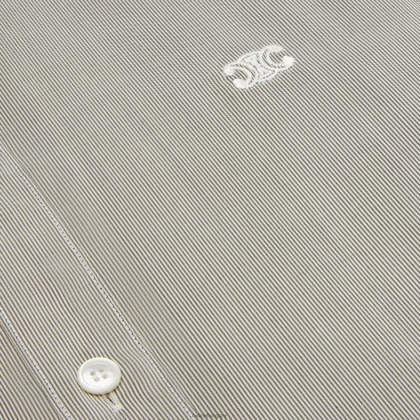 ruházat CELINE romy ing csíkos selyemből craie/noir nők J6P488837