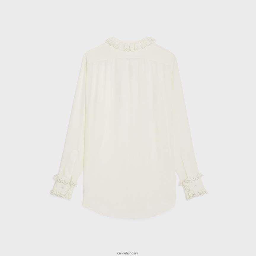 ruházat CELINE romy ing selyem krepp és acetát anyagból elefántcsont nők J6P488828