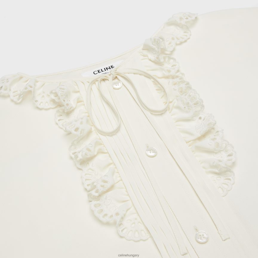 ruházat CELINE romy ing selyem krepp és acetát anyagból elefántcsont nők J6P488828