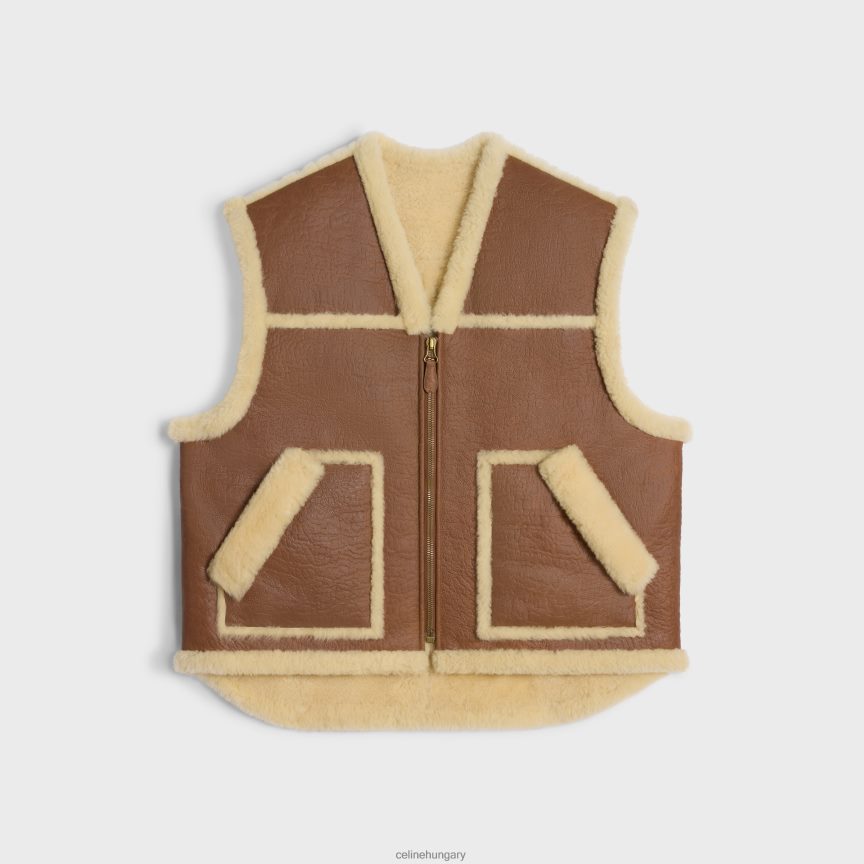 ruházat CELINE szüreti kivitelű nyírómellény barnulás/krém nők J6P488626