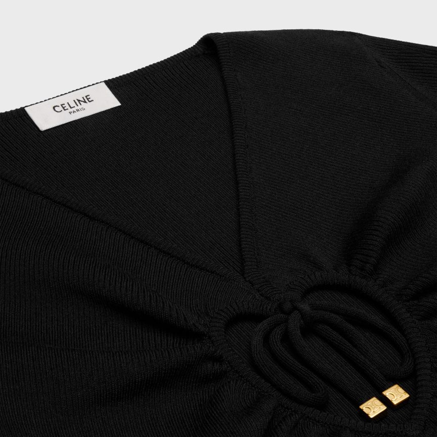 ruházat CELINE szív alakú felső selyem és pamut alátéttel fekete nők J6P488580