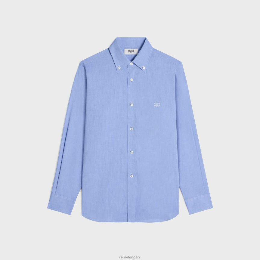 ruházat CELINE tomboy ing pamut chambray anyagból bleu azur/craie nők J6P488576