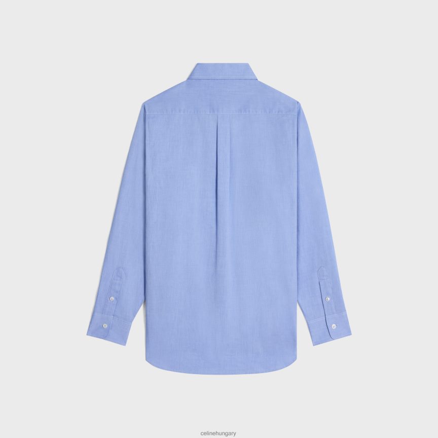ruházat CELINE tomboy ing pamut chambray anyagból bleu azur/craie nők J6P488576